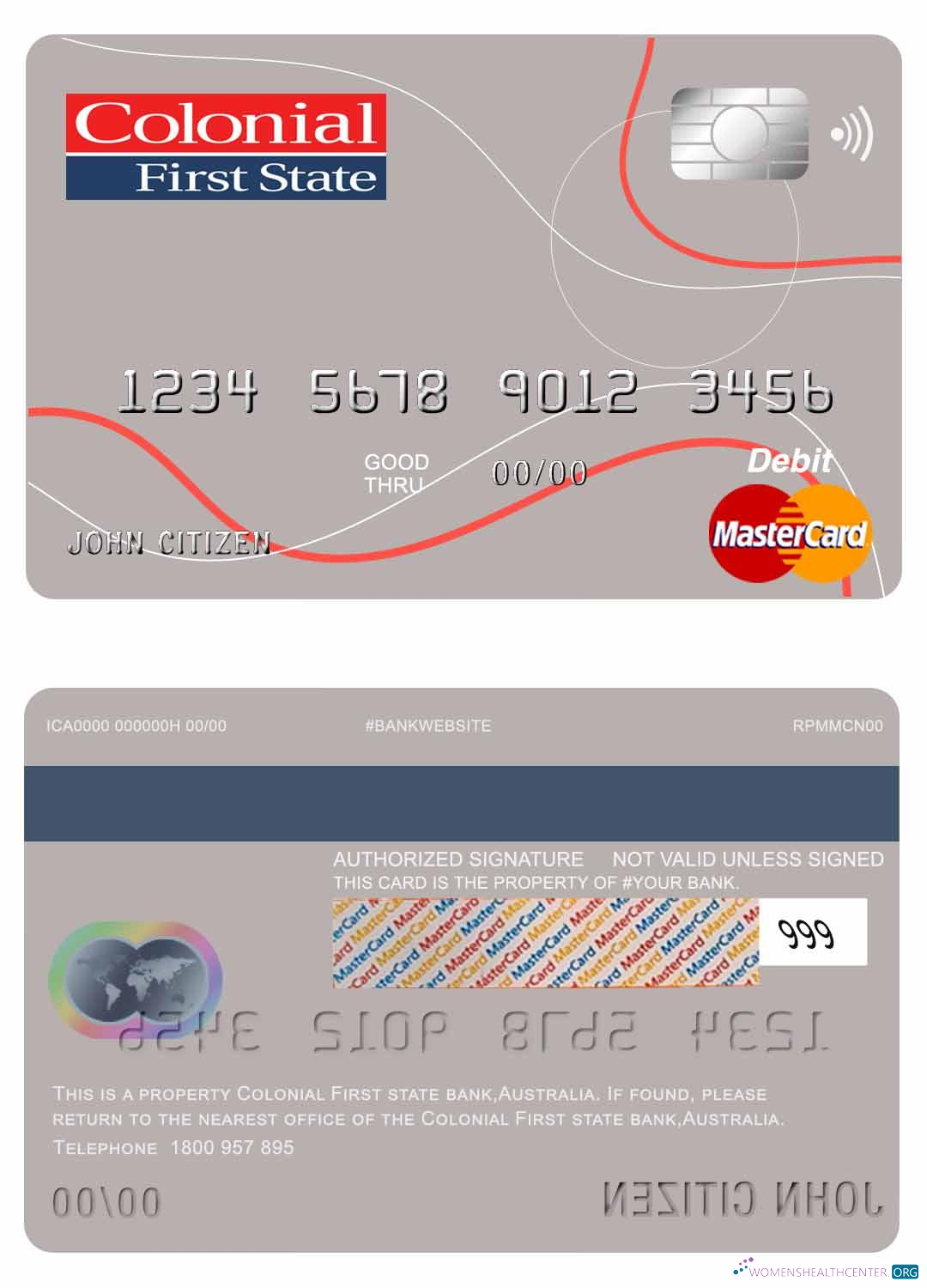Download Australia Colonial First State Bank mastercard Photoshop template
